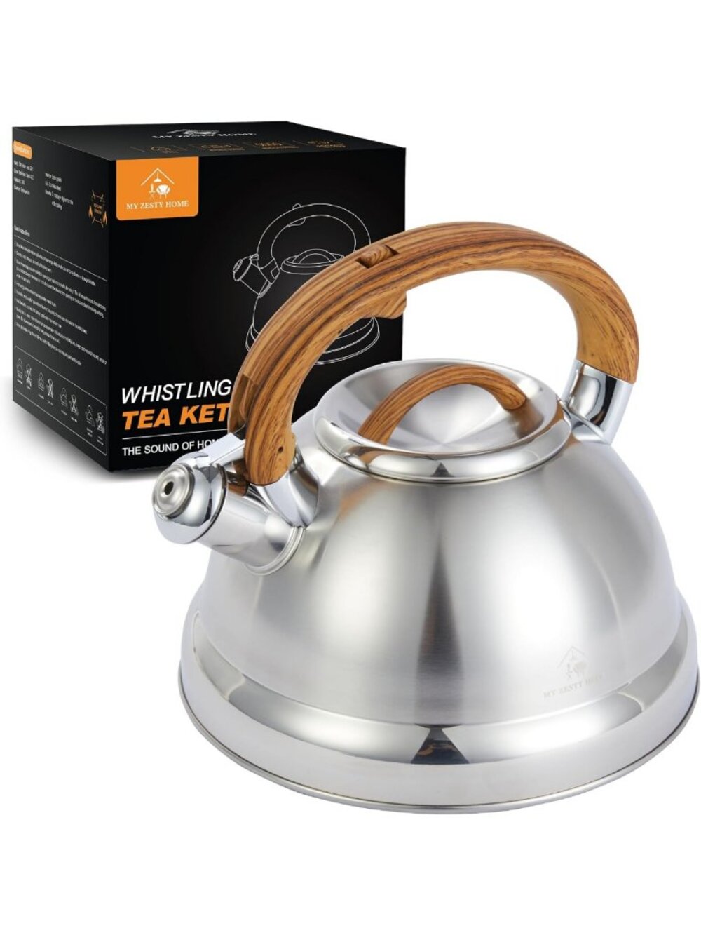 Large Stainless Steel Whistling Tea Kettle - 3.1 QT Stovetop Teapot, Kitchen